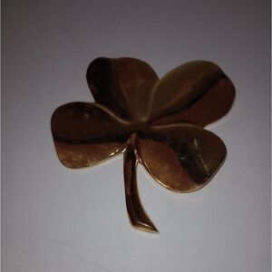 🆕🍀 Vintage Gerity 4 Leaf Clover 24K Gold Plate Paperweight